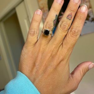2ct black diamond engagement ring